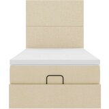 vidaXL Otomanski posteljni okvir z vzmetnico krem 80x200 cm blago, (21610390) | Shoptok.si