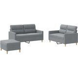 Maison Chic Sedežna garnitura - kavč 3-delna z blazinami svetlo sivo blago, (21728790) | Shoptok.si