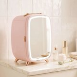  Prijenosni mini hladnjak za kozmetiku pića i grickalice s osvijetljenim ogledalom tihi rad 6L roza | shoptok.hr