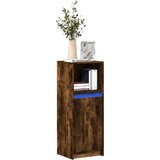 vidaXL Komoda z LED dimljeni hrast 38x34x100 cm inženirski les | Shoptok.si