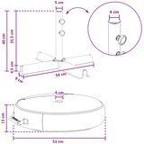  Podloga za suncobran na terasi 50 x 50 cm Čelik Crna | shoptok.hr
