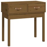 The Living Store Konzolna mizica medeno rjava 76,5x40x75 cm trdna borovina - Konzolna Mizica, (21503313) | Shoptok.si
