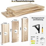 QAXINMI 4x stenska polica iz pavlovnije s kovinskimi nosilci | Shoptok.si