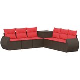  Set sofe 7 kom. Smeđa i crvena 243 x 243 x 85 cm | shoptok.hr