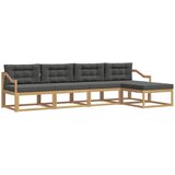 vidaXL Zunanja garnitura za sedenje 4 pcs Bela in antracit Poliester, (5000281690) | Shoptok.si