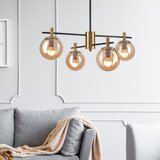  Luster na šipci LILOU 4xE14/5W/230V zlatna/crna/dimno bež | Eponuda.com