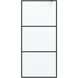 Pregrada za tuš crna 90 x 195 cm s mutnim staklom ESG | shoptok.hr