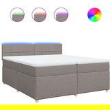 vidaXL Box spring postelja z vzmetnico taupe 200x200 cm blago, (21308932) | Shoptok.si