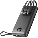 Veger prenosna baterija z vgrajenimi kabli C20 20000 mAh, črna Cene