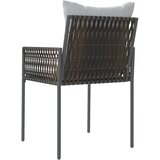  Vrtne stolice s jastucima 4 kom smeđe 54x61x83 cm od poliratana | shoptok.hr