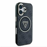Guess IML 4G Glitter and Triangle Logo MagSafe Zadní Kryt pro iPhone 16 Black Ovitek za telefon Vijolična | Shoptok.si