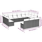  13-dijelni set vrtnih sofa od poliratana s jastucima sivi | shoptok.hr