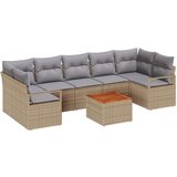  Vrtna garnitura - 8-dijelni set vrtnih sofa s jastučićima Bež Poli ratan Akacija 2-sjedna vrtna sofa s jastučićima Bež Poli rat | shoptok.hr