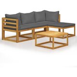 The Living Store Vrtna garnitura z blazinami 5-delna trden akacijev les - Vrtna Garnitura, (21478346) | Shoptok.si