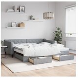 vidaXL Dnevni krevet na razvlačenje svjetlosivi 100x200 cm od tkanine | shoptok.hr