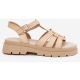 Boto Eco Leather Women's Sandals On Platform Beige Nendales | Shoptok.si