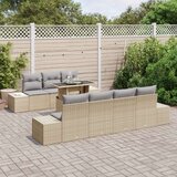  8-delni Vrtni Sofa Set s Blazinami Bež Poly Ratan, (22091033) | Shoptok.si