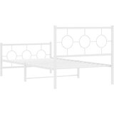 Metalni okvir kreveta uzglavlje i podnožje bijeli 100x190 cm | shoptok.hr