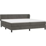  Krevet s oprugama i madracem tamnosivi 200x200 cm baršunasti | shoptok.hr