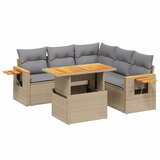 Maison Chic Seti vrtnega pohištva - Vrtna garnitura - Vrtni pohištvo set 6-delna z blazinami bež poli ratan, (21813523) | Shoptok.si