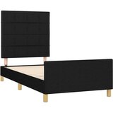  Posteljni okvir z vzglavjem črn 90x190 cm blago, (20794658) | Shoptok.si