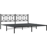vidaXL Metalni okvir za krevet s uzglavljem crni 193x203 cm | shoptok.hr
