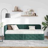 vidaXL kutni okvir kreveta s madracem tamnozelena 80 x 200 cm baršun | shoptok.hr