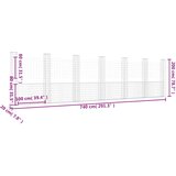  Gabionska košara U-oblika sa 7 stupova 740x20x200 cm željezna | Eponuda.com