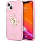 Guess GUHCP13SPCUGL4GPI big logo silikonski ovitek za iphone 13 mini - roza z bleščicami | Shoptok.si