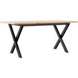  Stolić za kavu X-oblika 100x50x45cm borovina i čelik | shoptok.hr