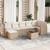 vidaXL 8-dijelni set vrtnih sofa od poliratana s jastucima bež | shoptok.hr