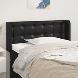  Uzglavlje s ušima crno 83x16x78/88 cm od umjetne kože | shoptok.hr