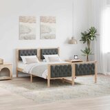  Krevetna konstrukcija s uzglavljem Tamno siva 140 x 200 cm | shoptok.hr