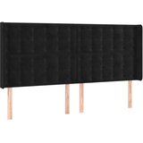Maison Chic posteljno vzglavje - vzglavna omarica - nočna omarica z ušesi črno 183x16x118/128 cm žamet, (21708983) Cene