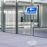  Postolje za poster Srebrno 33 x 33 x 123 cm PVC i čelik | Eponuda.ba