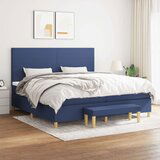  Box spring postelja z vzmetnico moder 200x200 cm blago, (20761205) | Shoptok.si