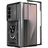 Ohišje za Samsung Galaxy Z Fold 7 z držalom za prstan in pokrovom kamere, Črna, (5000012342)