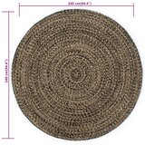  Ručno rađeni tepih od jute crno-smeđi 240 cm | shoptok.hr