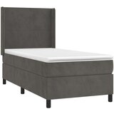 Box spring krevet s madracem tamnosivi 90x200 cm baršunasti | shoptok.hr