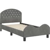  Krevet za djecu s uzglavljem Tamnosiva 80 x 160 cm Baršun | shoptok.hr