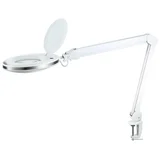 delovna LED svetilka s povečevalnim steklom 5D, 10 W, 730 lm in mizo s sponko