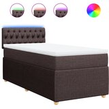 vidaXL Box spring postelja z vzmetnico temno rjava 100x200 cm blago, (21291694) | Shoptok.si