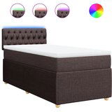 vidaXL Krevet s oprugama i madracem tamnosmeđi 100 x 200 cm od tkanine | shoptok.hr