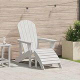 vidaXL stol adirondack s podnožjem beli hdpe | Shoptok.si