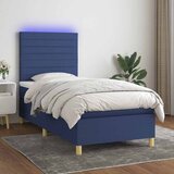  box spring s madracem LED plavi 100x200 cm od tkanine | shoptok.hr