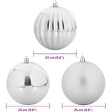  Božićna kugla set XXL 3 pcs Srebrno Plastika | shoptok.hr