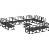 vidaXL Sjedeća garnitura za vrt 14 pcs Crna 70 x 70 x 32 cm Aluminij | shoptok.hr