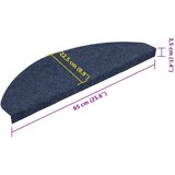  Samoljepljivi otirači za stepenice 15 kom 65x22,5x3,5 cm plavi | shoptok.hr