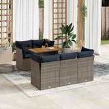 vidaXL 6-dijelni set vrtnih sofa od poliratana s jastucima sivi | shoptok.hr