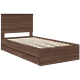  Krevetna konstrukcija Smeđi hrast 100 x 200 cm Inženjersko Drvo | shoptok.hr